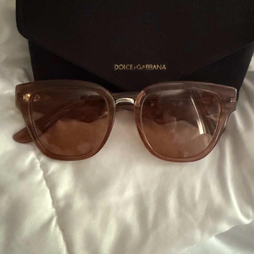 Dolce & Gabbana Transparent Brown Square Sunglasses
